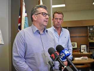 Hinkler MP Keith Pitt and Social Services Minister Dan Tehan. Picture: Jim Alouat