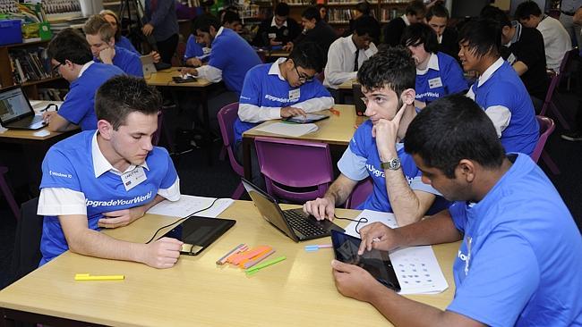 Students try out Windows 10 at Sydney's Mitchell High School at Blacktown