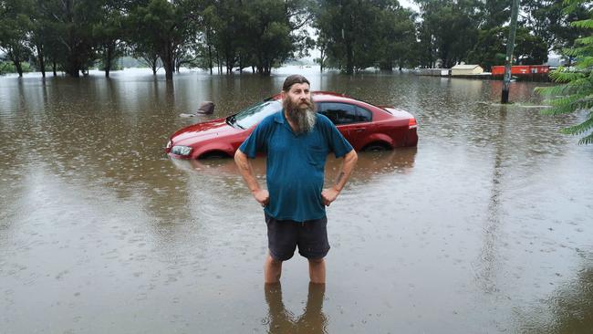 Windsor resident Jason Adams, whose Church Street house is under threat from floods. John Feder/The Australian