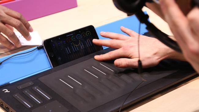 4/01/2016: Roli Seaboard Rise 25 keyboard for synthesizers at the CES global consumer electronics and consumer technology tradeshow in Las Vegas, Nevada. Photo: James Tindale/The Australian