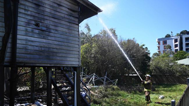 Multiple crews were called to the Woolloongabba house fire. Picture: Dan Peled / NCA NewsWire