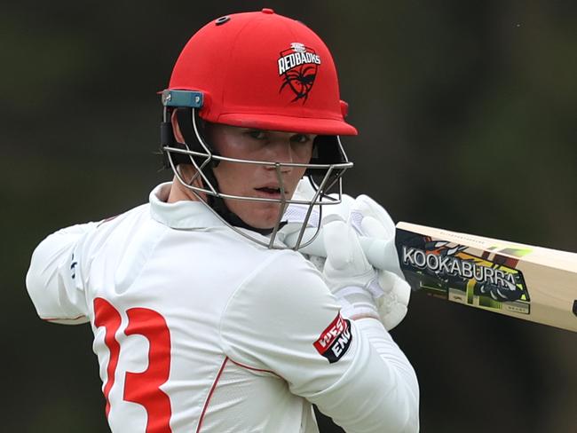 SYDNEY, AUSTRALIA - MARCH 01: Jake Fraser-McGurk of the Redbacks bats during the Sheffield Shield match between New South Wales Blues and South Australia Redbacks at Cricket Central on March 01, 2024 in Sydney, Australia. (Photo by Jason McCawley/Getty Images)