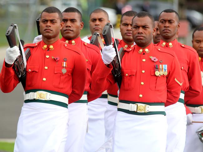 The Duke of Sussex Prince Harry visits the National War Memorial in Suva on day two of the tour of Fiji. Picture: Nathan Edwards.