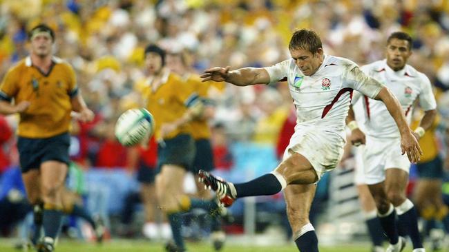 Johnny Wilkinson lands the telling blow in the last World Cup held in Australia.