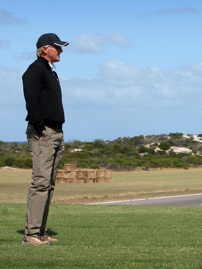 Greg Norman at The Dunes golf course during a visit in 2010. Picture: Jo-anna Robinson