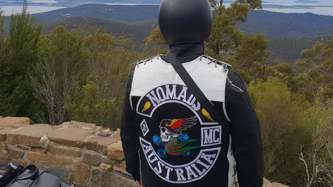 Nomads bikies have set up in Tasmania and have been flying their colours in public. Picture: SUPPLIED