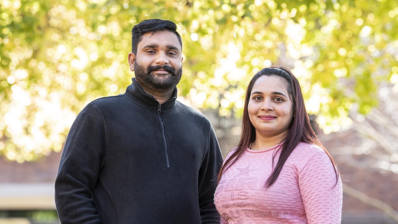 Pardeep Sharma and new nursing student Shivani Kakkar. USQ O week. Monday, July 5, 2021. Picture: Nev Madsen.