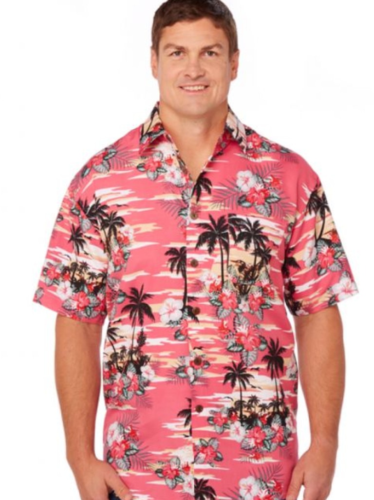 Lowes Men’s Hawaiian Shirt Pink Island