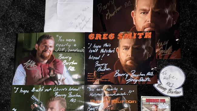 Greg Smith sends signed autographs to Resident Evil fans across the world. Picture: Facebook The First Barry Burton