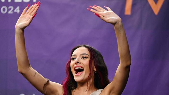 Eden Golan after qualifying for the final during the second semi-final of the 68th edition of the Eurovision song contest at the Malmo Arena, in Sweden, last week. Picture: Jessica GowTT news agency / AFP