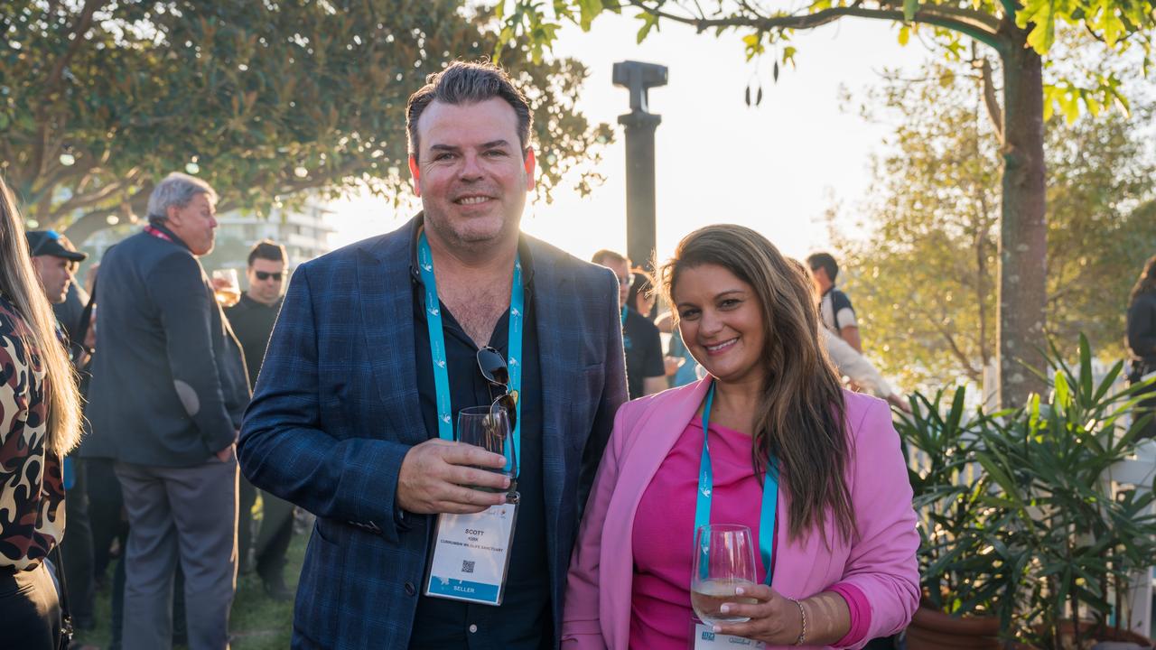 Scott Kirk and Jacqui Wright for The Pulse at the Australian Tourism Exchange at the Gold Coast Convention and Exhibition Centre, May 4 2023. Picture: Steven Grevis