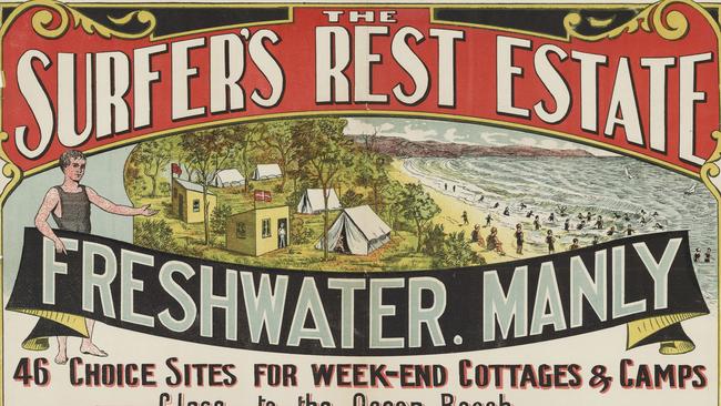 Part of the poster for the Surfer's Rest Estate. State Library of NSW