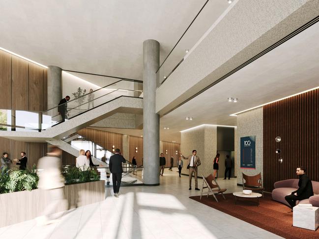 Artist's impressions of upgrades to 100 King William St, Adelaide. Picture: Supplied by developer Quintessential