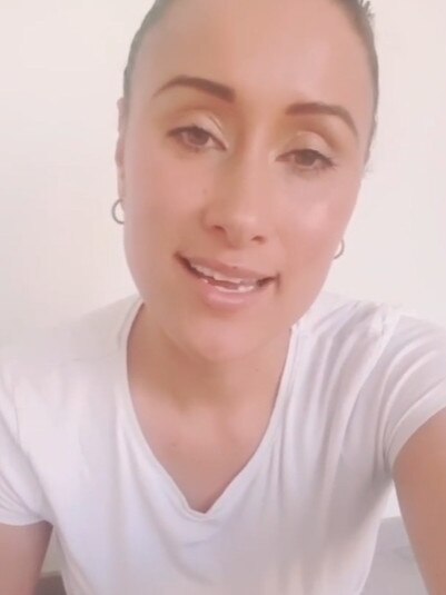 Anti-vax WAG Taylor Winterstein video stills from a rant about lockdown. Source: Instagram