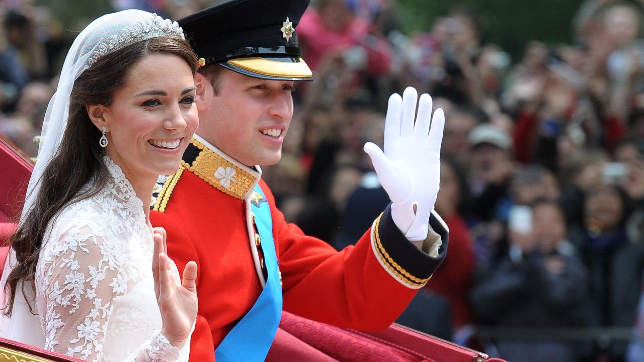 The Duke and Duchess of Cambridge on their wedding day in 2011. Picture: Paul Ellis/AFP