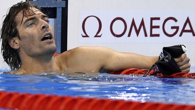 France's Camille Lacourt has lashed out at Chinese drug cheat Sun Yang, saying the Chinese 200m gold medallist “pisses purple”. Picture: AFP