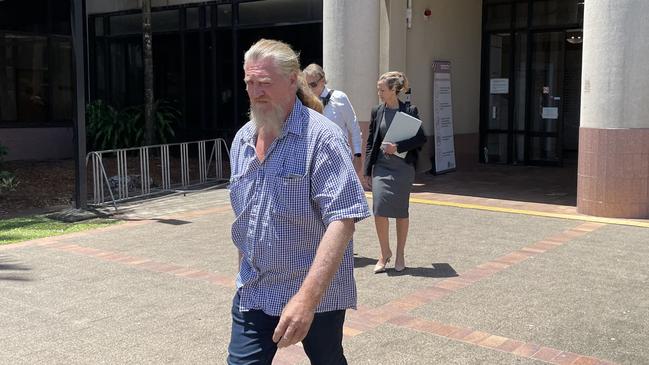 Thomas Byrnes leaves the Cairns courthouse precinct after day three of an inquest into the disappearance of Kowanyama mother Allison Neridine Bernard in December 2021. Mr Byrnes was the last person to see Ms Bernard alive when she disappeared from the Archer River Quarry in February 2013.