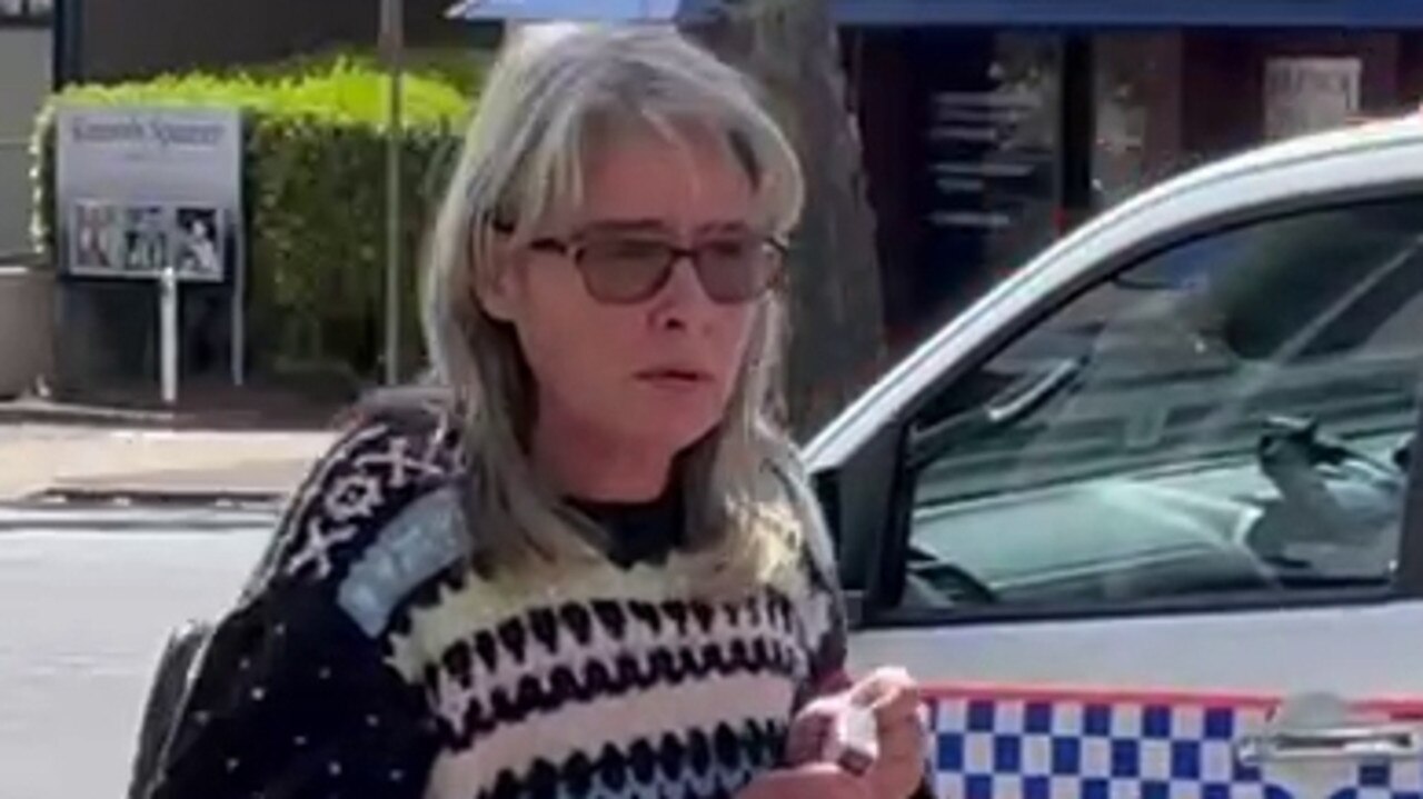 Rosemarie Jane Loader leaves Toowoomba Courthouse after being sentenced for assaulting a policeman and an ambulance officer.