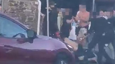 A wild brawl has erupted in Glenelg. Picture: 7NEWS