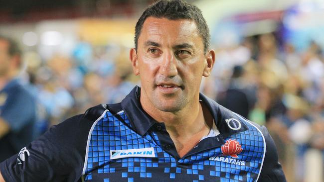 Daryl Gibson, Coach of the Waratahs  after the Waratahs v Highlanders trial match at Brookvale Oval. pic Mark Evans