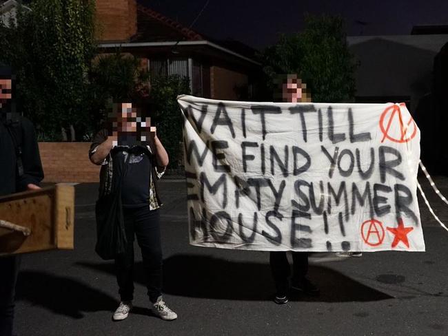 Robert Doyle said the group protesting outside his house were professional protesters. Picture: Supplied.