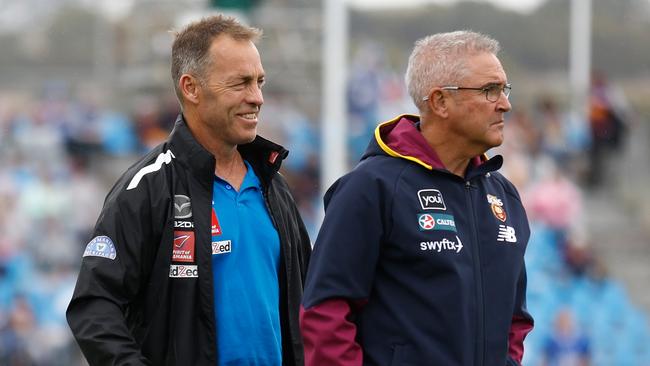 Alastair Clarkson and Chris Fagan before their sides clashed in round 5 this season.