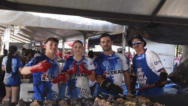 Iliah Marylos, Sophia Makrylos and Zac Kontzionis and Kosta Boubaris at Darwin's 2024 Greek GLENTI festival.
