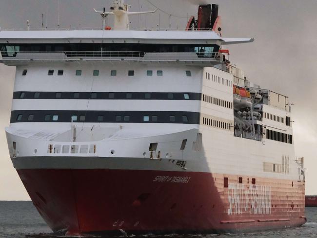 the Spirit of Tasmania arrives in Geelong.Picture: Mark Wilson