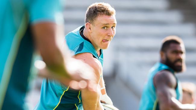 Reece Hodge at Wallabies training.