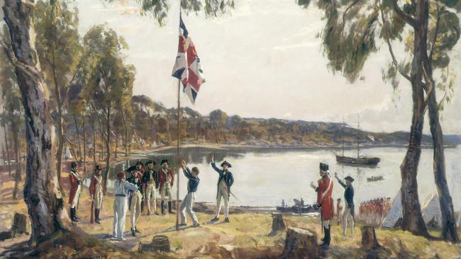 The Founding of Australia. By Capt. Arthur Phillip R.N. Sydney Cove, Jan. 26th 1788 by Algernon Talmage. Picture: State Library of NSW