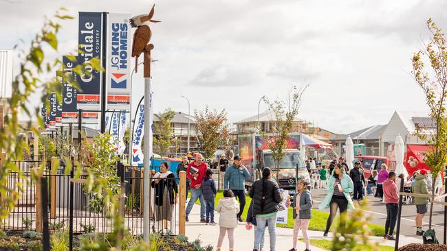 People arrive to check out Villawood Properties Coridale estate display village.