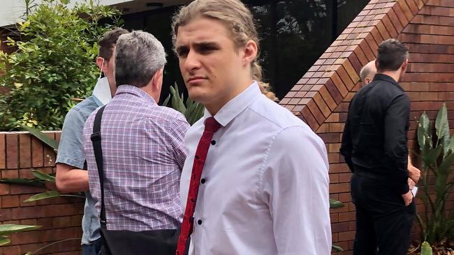 Joel William James Roberts leaving Noosa Magistrates Court after being sentenced for driving under the influence. Picture: Laura Pettigrew.