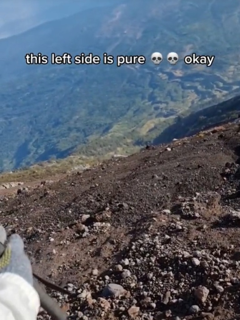 He showed how steep is it too. Picture: TikTok/heythomask
