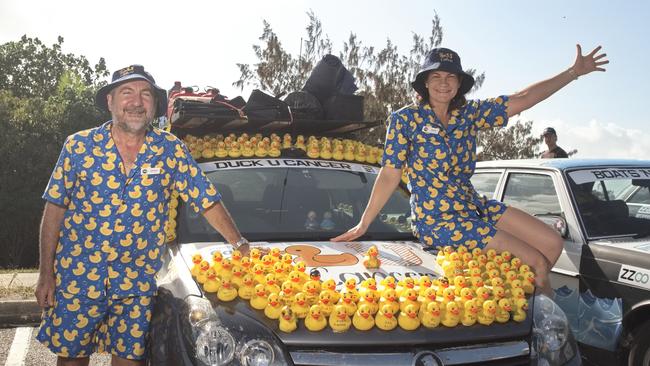 Councillor Laurence Bonaventura with his daughter Jacinta Bonaventura during their Shitbox Rally mission in October, 2022. Picture: Marty Strecker