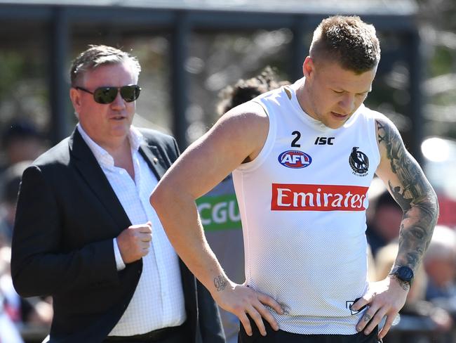 Former Collingwood president Eddie McGuire says Jordan De Goey deserves another chance. Picture: AAP