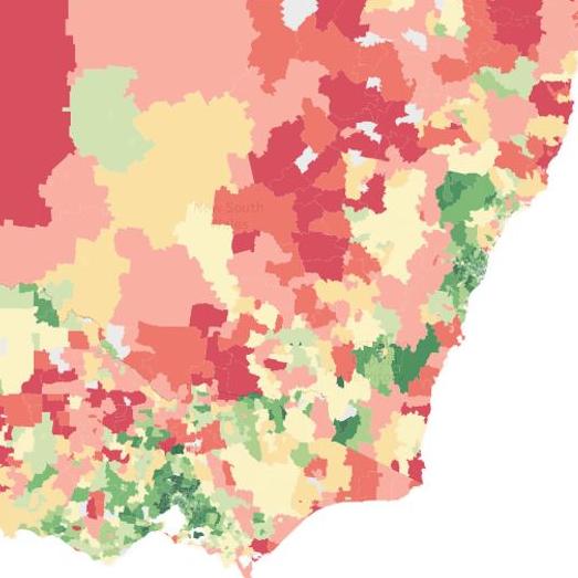 A close-up of the Victorian and NSW coast.