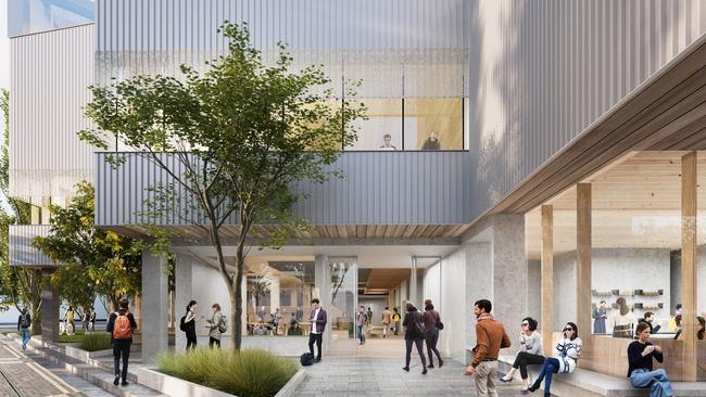 How the new library and student experience building at UTAS’ Inveresk campus will look. Picture: SUPPLIED