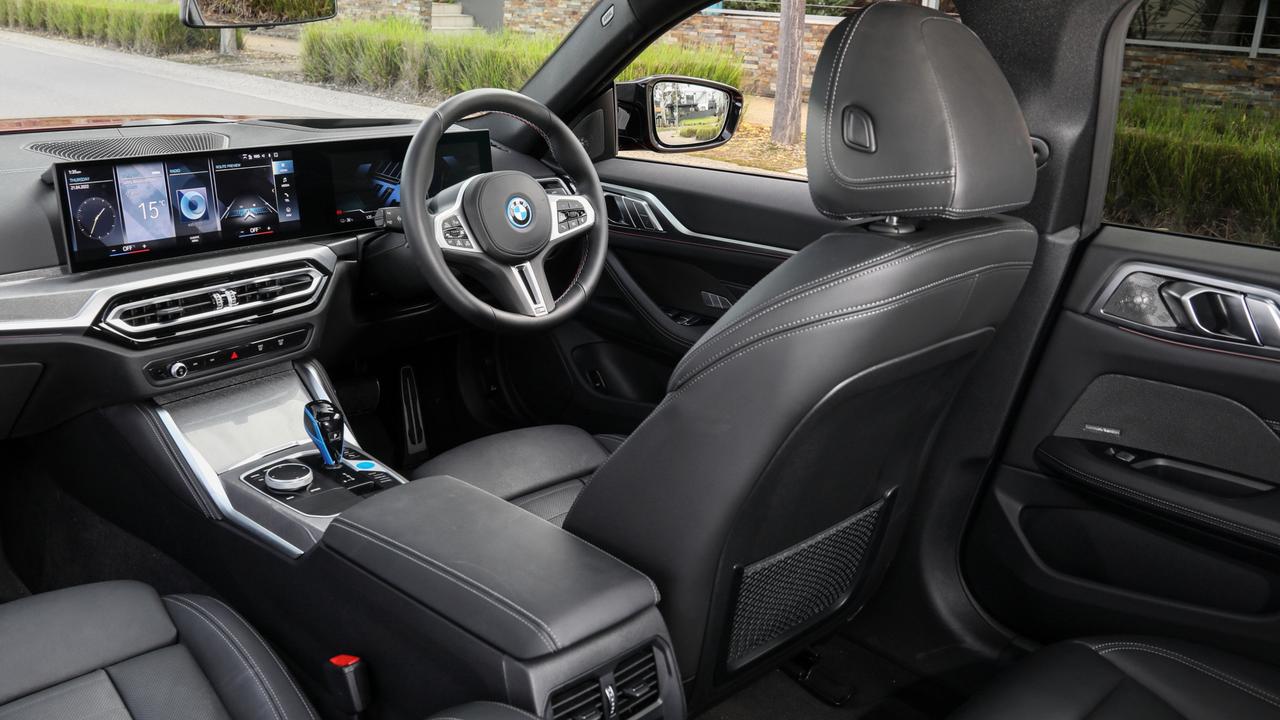 Interior styling of the i4 M50 is typically BMW.