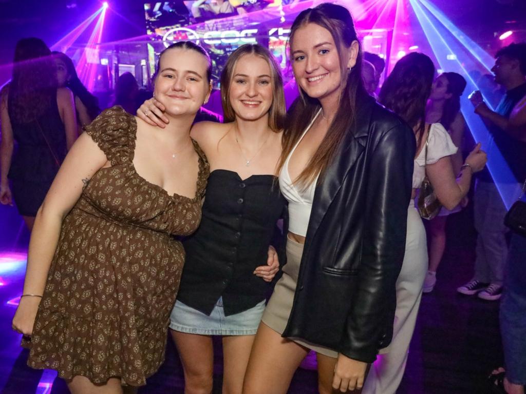 Holly George, Chloe George and Tara George at Cocktails Nightclub. Picture: Kitt O'Halloran.