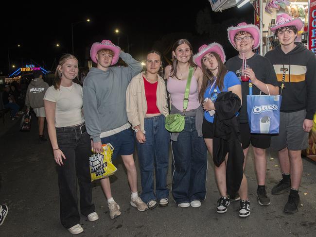 Carly Shepherd, Doug Jones, Jorja Croft, Jasmine Hooper, Monique Pugliese, Ben Nelson, Patrick Ead at the 2024 Swan Hill Show Picture: Noel Fisher