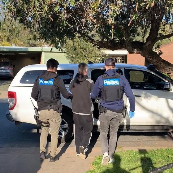 A Shepparton man is arrested. Picture: Victoria Police