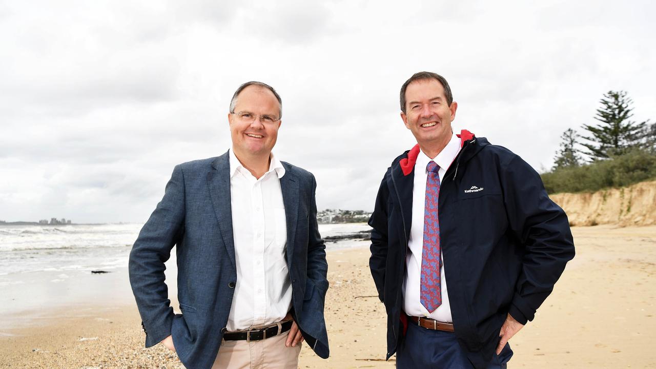 Fairfax MP Ted O'Brien and Fisher MP Andrew Wallace, Sunshine Coast. Picture: Patrick Woods.