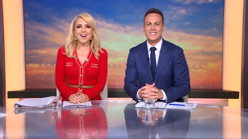 Monique Wright and Matt Shirvington filled in for Barr and David ‘Kochie’ Koch. Picture: Supplied/Sunrise