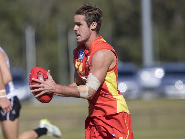 Gold Coast Suns academy member Brodie Foster earned a NEAFL Rising Star nomination in Round 13 of the 2018 season. Photo: TJ Yelds/NEAFL