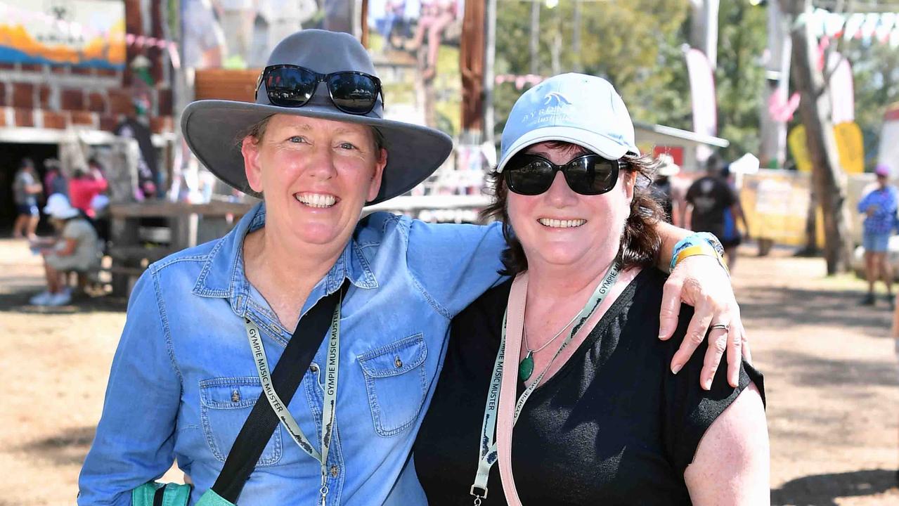 Paulene Rogers and Helen Thompson at the Gympie Muster. Picture: Patrick Woods.