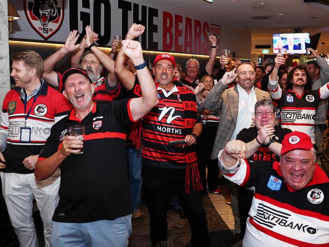 Fans celebrating the return of the Bears. Picture: Tim Hunter.