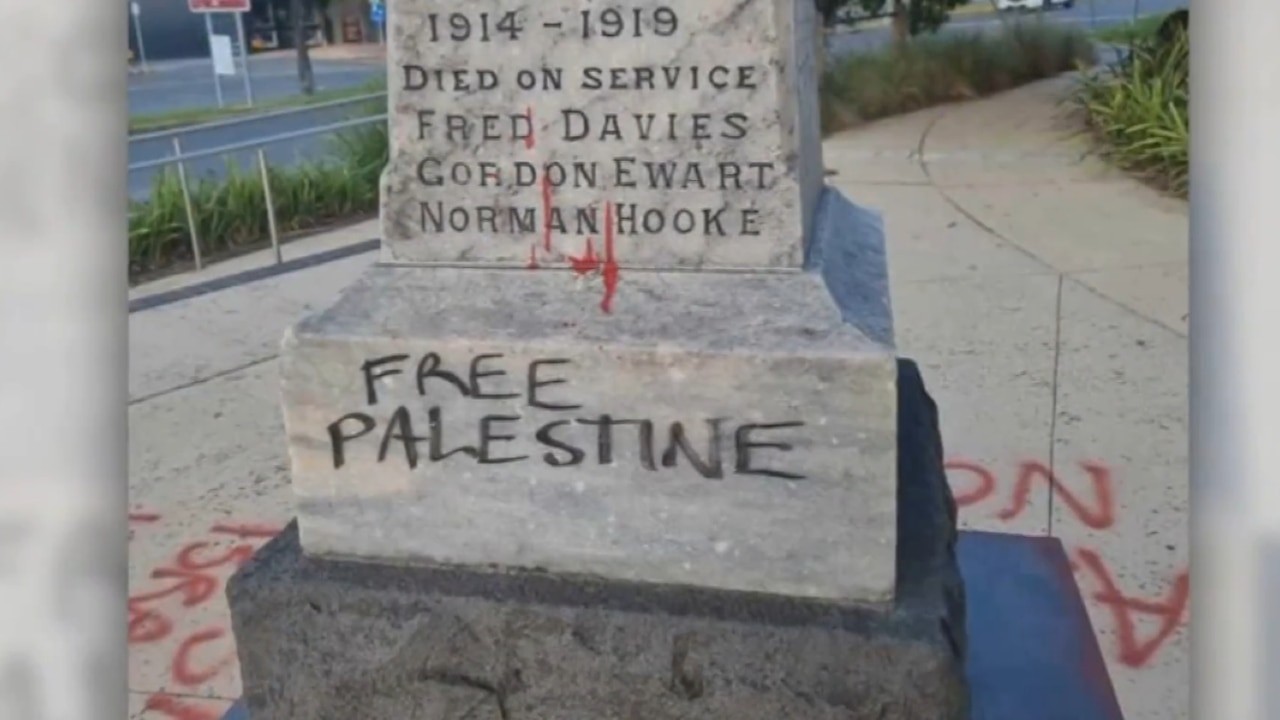 Pro-Palestine activists vandalise war memorial on Remembrance Day