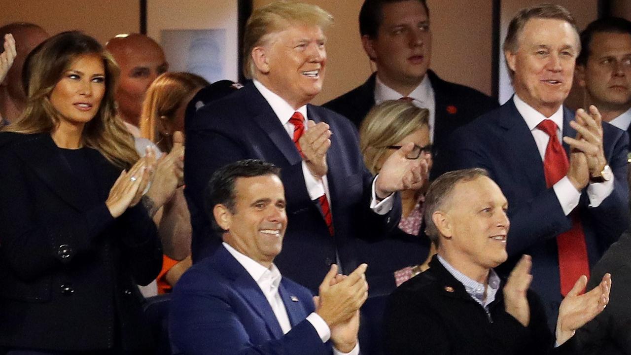 He kept grinning as the crowd booed him. Picture: Will Newton/Getty Images/AFP