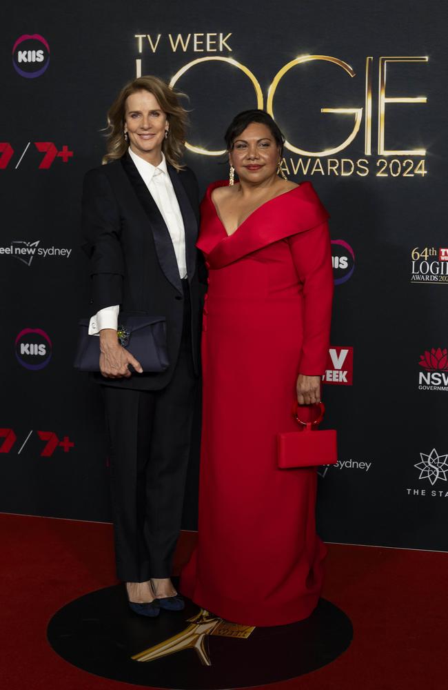 With Rachel Griffiths, left, at the Logies. Picture: NewsWire/Monique Harmer