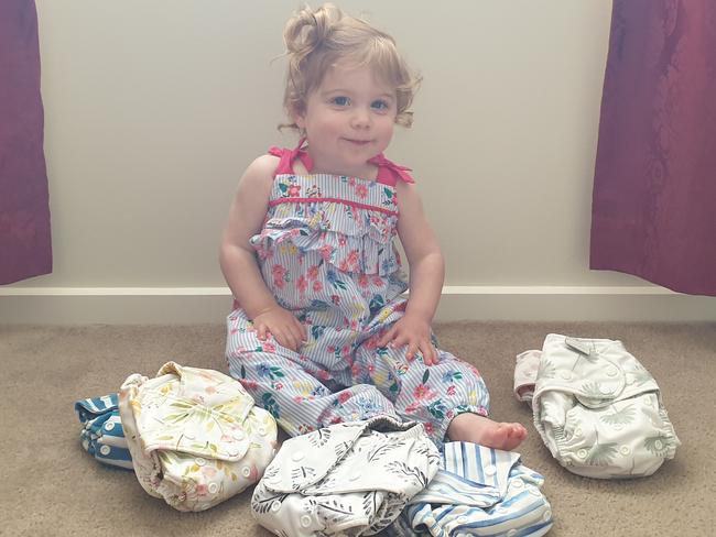 Amy’s family made the switch to reusable nappies. Picture: Supplied.